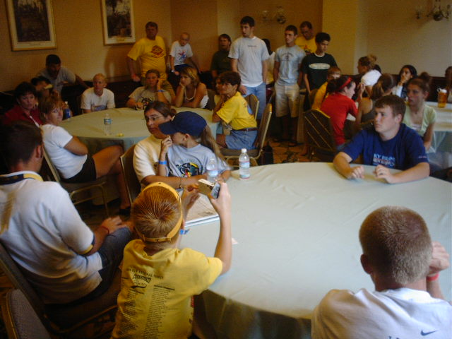 Another common sight... attentive kids at a team meeting (yeah, right)